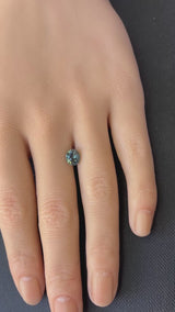 1.65CT OVAL PRECISION CUT MONTANA SAPPHIRE, BI-COLOR TEAL, 7.3X6.2MM