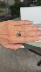 2.31CT ELONGATED CUSHION MADAGASCAR SAPPHIRE, MEDIUM TEAL BLUE GREEN, 8.3X6.4X4.6MM