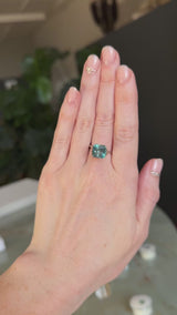 5.53CT RADIANT CUT MONTANA SAPPHIRE, TEAL BLUE AND LIGHT GREEN, UNTREATED, 9.39X9.21X6.75MM - APPRAISED STONE