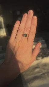 3.0CT CUSHION MADAGASCAR SAPPHIRE, MEDIUM TEAL GREEN, UNHEATED, 7.44X7.2X5.46MM