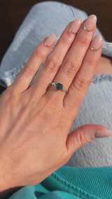 1.35ct Round Blue and Montana Sapphire and Diamond Starry Night Low Profile Solitaire in 14k Yellow Gold