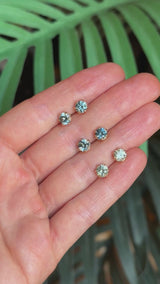 Montana Sapphire Stud Earrings in Recycled Gold