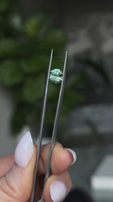 1.94CT SPECIAL RADIANT CUT MONTANA SAPPHIRE, DEEP TEAL BLUE GREEN, UNTREATED, 6.9X6.27X5.36MM