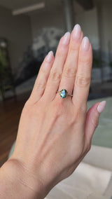 2.69CT OVAL MADAGASCAR SAPPHIRE, PARTI BLUE WITH TEAL, 9.6X7.5X5.4MM