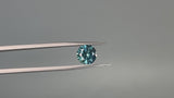 2.25CT PRECISION CUT ROUND BRILLIANT MONTANA SAPPHIRE, TEAL BLUE, 7.8MM