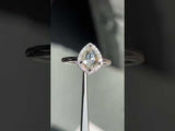 1.03ct Rosecut Arrowhead Shield Diamond and Low Profile Diamond Halo French Set Ring in Platinum