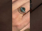 3.0ct Untreated Oval Teal Australian Sapphire and Lab Grown Oval Diamonds in 18k Yellow Gold and Platinum