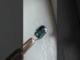 3.07ct Multicolor Teal and Purple Radiant Cut Sapphire and Diamond ring in 14k Yellow Gold