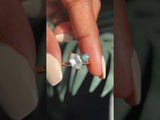 1.80ct Hexagon Sapphire & 0.69ct Round Montana Sapphire Toi Et Moi Ring in 14k Yellow Gold