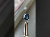 2.30CT DOUBLE CUT OVAL BUFF TOP SAPPHIRE, TEAL BLUE AND PARTI GREEN, 7.90X6.82X4.30MM
