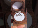 0.73ct Kite Shaped Light Grey Salt + Pepper Rosecut Diamond Contemporary Bezel Solitaire in 14k White Gold