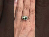 3.28ct Pear Untreated Montana Sapphire and Diamond Asymmetrical Cluster Ring in 14k Green Gold
