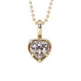 4.25ct Natural Champagne Zircon Heart Prong Pendant in 14k Yellow Gold