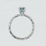 0.70ct Montana Sapphire Evergreen Solitaire Ring in 14k White Gold by Anueva Jewelry
