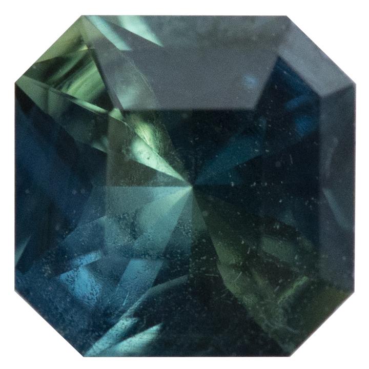0.90ct Australian Square Cut Sapphire Evergreen Solitaire in 14k Rose Gold gemstone only