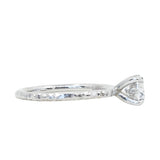 1.02ct Salt and Pepper Diamond Evergreen Solitaire in 14k White Gold, 6.20mm