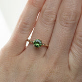 1.04ct Round Australian Green Sapphire Evergreen Solitaire Ring in 14k Yellow Gold