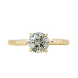 1.19ct Round Salt And Pepper Diamond Evergreen Solitaire in 14k Yellow Gold