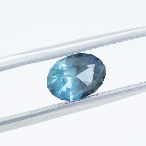 1.22CT OVAL NIGERIAN SAPPHIRE, TEAL BLUE GREEN, UNHEATED, 7.57X5.51MM