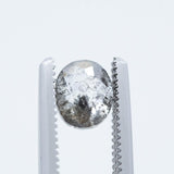 1.34CT OVAL SALT AND PEPPER DIAMOND, 6.97X5.72MM