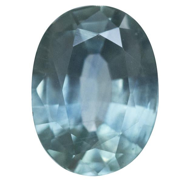 1.39ct Oval Sky Blue Montana Sapphire Evergreen Solitaire In Platinum