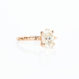 1.5ct Antique Oval Cut Moissanite Ring in 14k Rose Gold Evergreen 4 Prong Solitaire