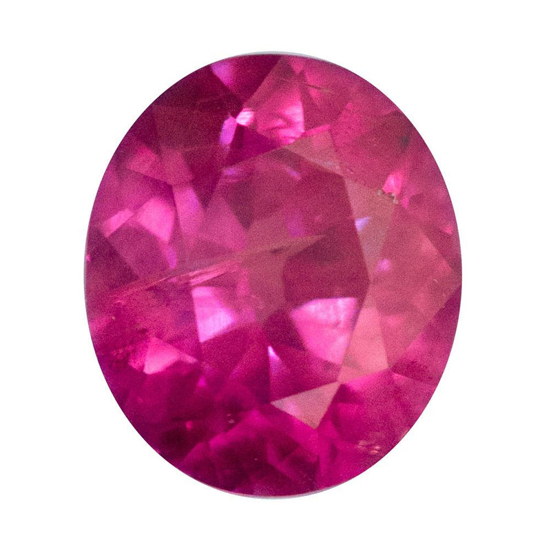 1.61ct Oval Neon Pink Sapphire and Diamond Asymmetrical Ring in 14k Rose Gold gemstone only
