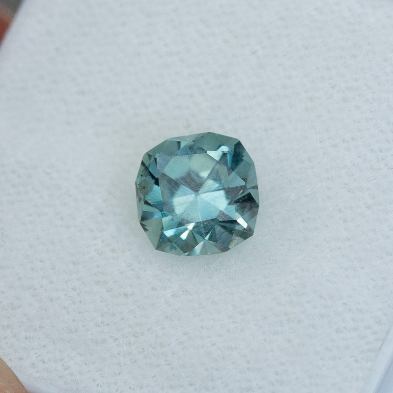 1.69CT SQUARE CUSHION MONTANA SAPPHIRE, TEAL BLUE GREEN, 6.50X4MM, UNTREATED