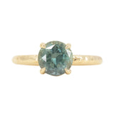 1.96ct Round Grey-Blue Montana Sapphire Evergreen Solitaire in 14k Yellow Gold