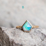 Bezel Set Rosecut Opal Rings in 14K Yellow Gold