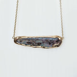 14.26ct Boulder Opal Mermaid Necklace In 14k Yellow Gold