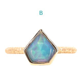 Bezel Set Rosecut Opal Rings in 14K Yellow Gold