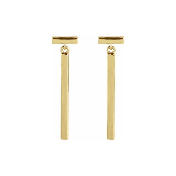 Momentum Bar Earrings in Solid Recycled Gold