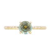 1.03ct Round Parti Montana Sapphire Evergreen Solitaire in 18k Yellow Gold
