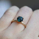 1.61ct Deep Blue Nigerian Sapphire Evergreen Solitaire Ring in 14k Yellow Gold