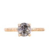1.09ct Round Salt and Pepper Diamond Evergreen Solitaire in 14k Yellow Gold