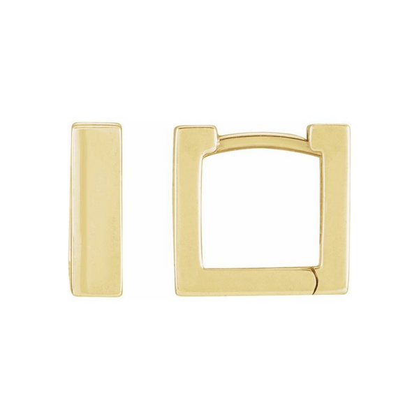 Square Hoop Earrings in Solid Recycled Gold