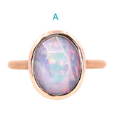 Oval Bezel Set Rosecut Opal Ring in 14k Rose Gold