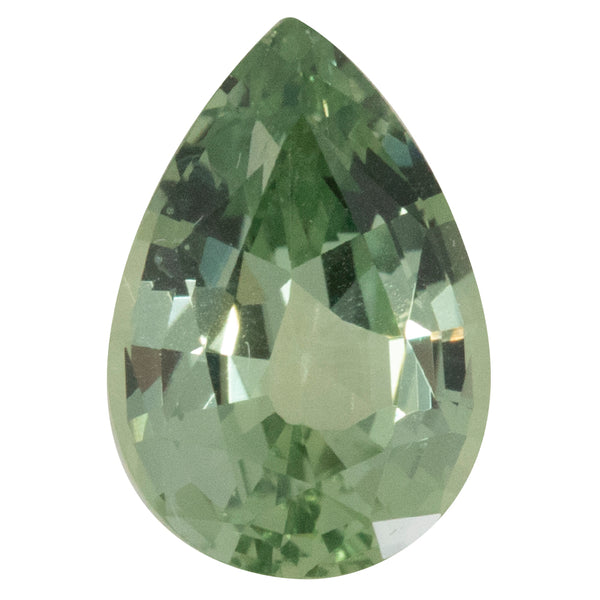2.63CT PEAR MONTANA SAPPHIRE, MINT GREEN GRAY BLUE, UNHEATED, 10.5X7MM