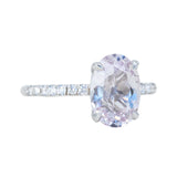 2.69ct Oval Lilac Sapphire Solitaire Ring with Diamonds in 14k White Gold