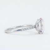 2.69ct Oval Lilac Sapphire Solitaire Ring with Diamonds in 14k White Gold