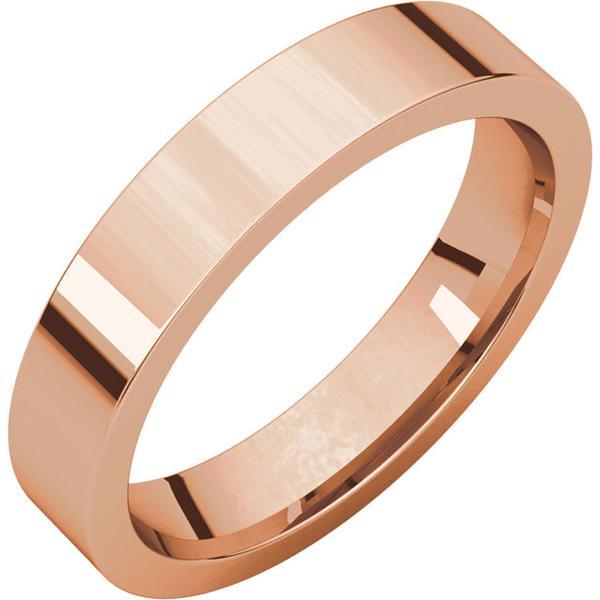 Flat Plain Men's Band 4mm - Wedding Band Recycled Gold - Gold Wedding band by Anueva Jewelry in rose gold