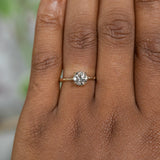 1.02ct Salt and Pepper Diamond Evergreen Solitaire in 14k Yellow Gold, 6.35mm on the hand