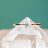 Dainty Micro Stacker - Green Sapphire & Diamond Stacking Ring in 14k Yellow Gold