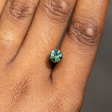 1.29CT ROUND BRILLIANT SONGEA SAPPHIRE, SPRING GREEN WITH TEAL, 6.44X4.22M, UNHEATED