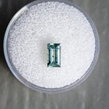 0.95CT Baguette Tanzania Sapphire, Minty Green Soft Teal, 7.44x4.26x2.71MM, UNHEATED