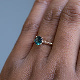 0.88ct Round Blue Kenyan Sapphire Evergreen Solitaire Ring in 14k Yellow Gold