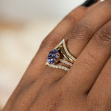 2.24ct Oval Purple Madagascar Sapphire Lotus Six Prong Solitaire with Diamonds in 18k Rose Gold