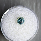 1.10CT Round Tanzania Sapphire, Color Changing Teal to Green Grey, 6.00x4.14MM, UNHEATED