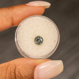 1.10CT Round Tanzania Sapphire, Color Changing Teal to Green Grey, 6.00x4.14MM, UNHEATED